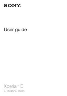 Sony Xperia E manual. Smartphone Instructions.